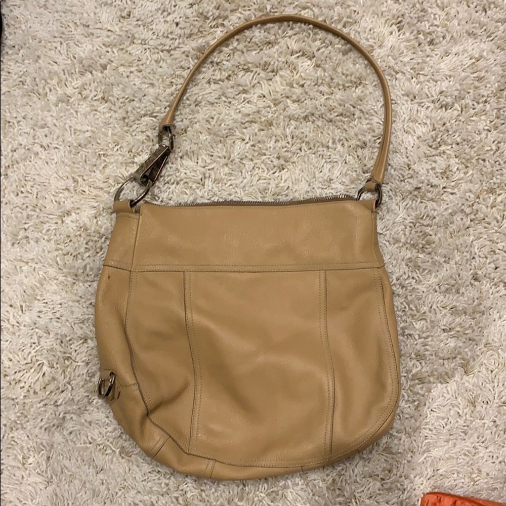 Prada camel shoulder bag